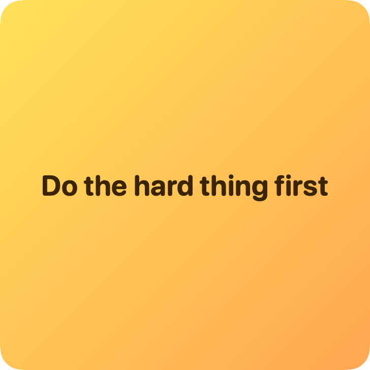 Mantra for Mac — a short note in a sunrise-gradient widget on the desktop